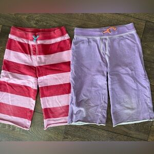 Mini Boden Girls 7-8Y Drawstring Capri Length Cotton Blend Pants, 2 Pairs.
